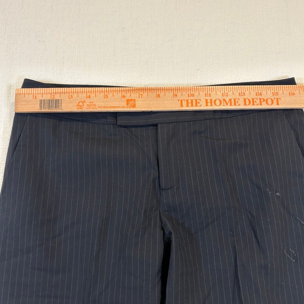 Womens Banana Republic Martin Fit Pants Black Pinstripe Cuffed Dress‎ Size 6 - Picture 7 of 14